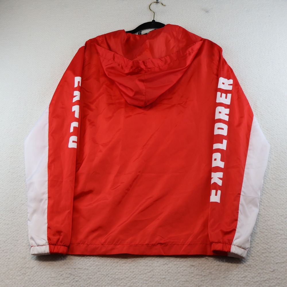 Hyper Space Mens S Windbreaker Red White NASA Explorer Space Lab 3 Patch Hooded - Picture 11 of 11